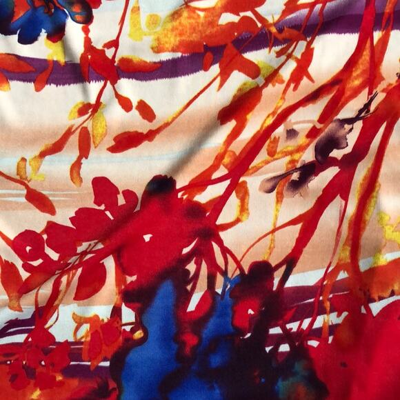 Dolce Bianca Watercolor Beach Dress M – Cold Shoulder Bodycon/Shift Fit - Picture 3 of 16